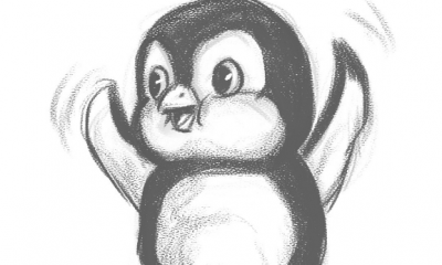 How to draw an adult penguin.